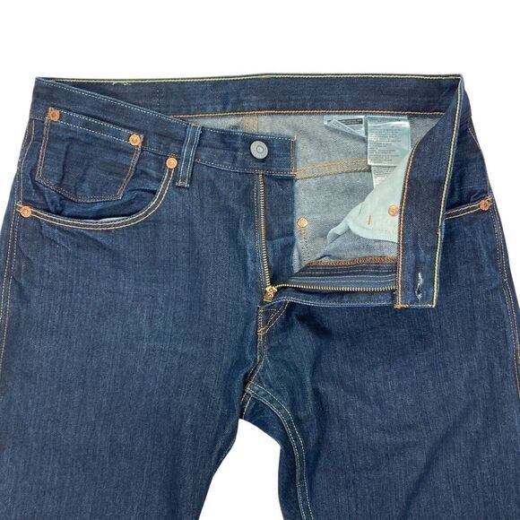 Levi's 514 Straight Leg Jeans Sz 34 x 34 Dark Wash Business Casual Western Denim - Picture 3 of 15